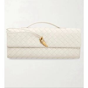 NWT Few Moda Theia Bag Cream White Woven Clutch Handbag With Strap